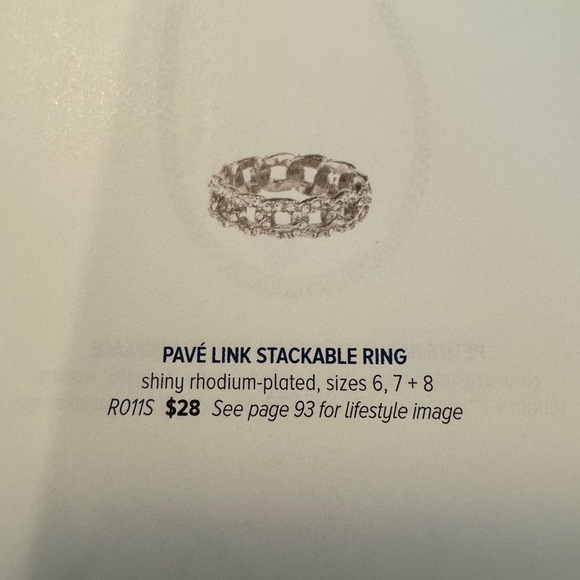 Pave link stackable Ring - Picture 2 of 3